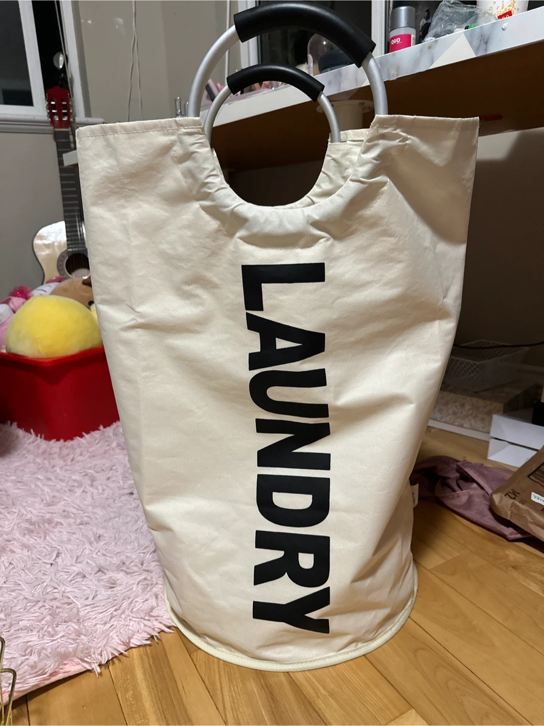 Laundry Basket with Handles - Beige