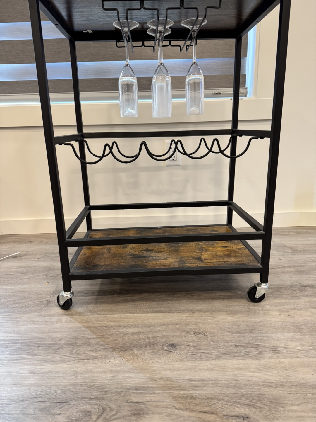 Rolling Bar Cart with Wine Rack + Coctail Set and Decanter