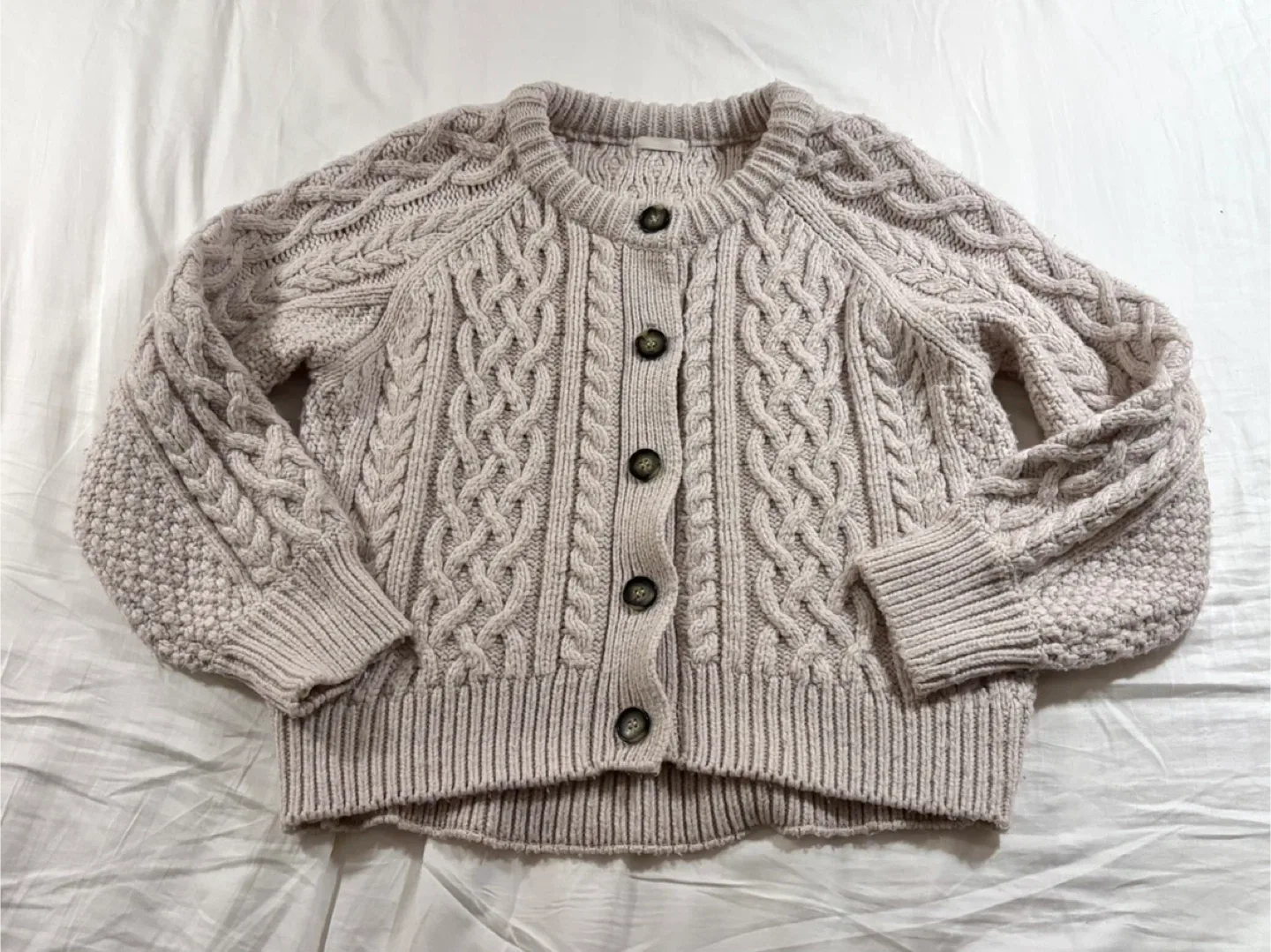 GU (sister brand of Uniqlo) Cable Knit Cardigan thumbnail