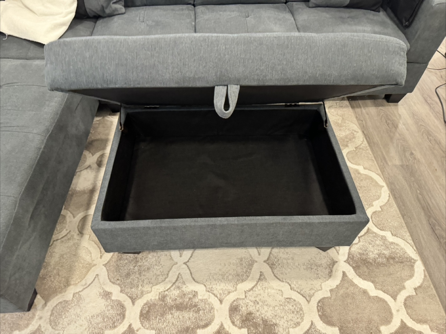Grey Sectional Sofa with Ottoman - photo 5