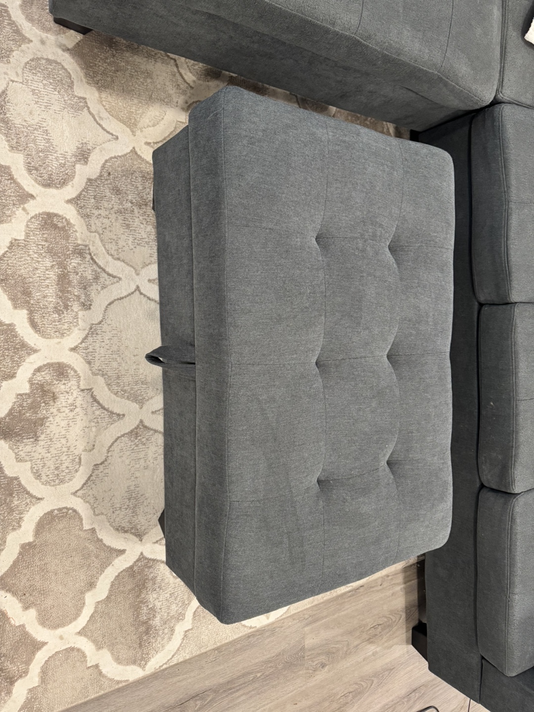 Grey Sectional Sofa with Ottoman - photo 4