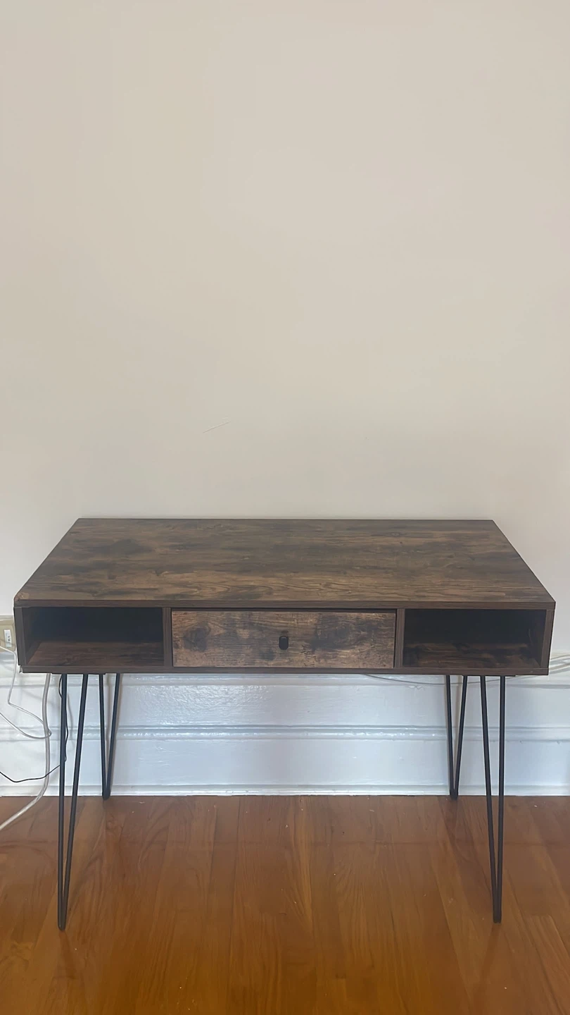 Brown Wooden Desk with Drawer