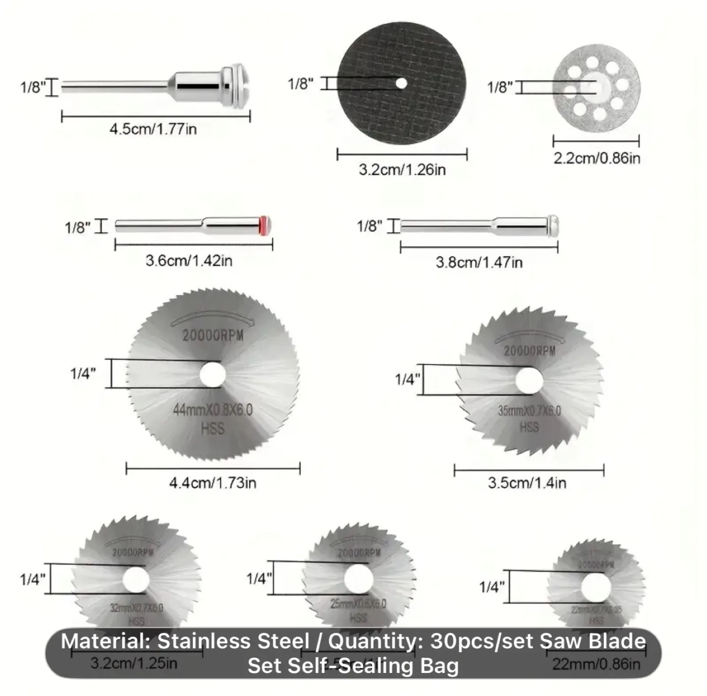 30pcs/set High-Speed Steel Cutting Wheel Set thumbnail