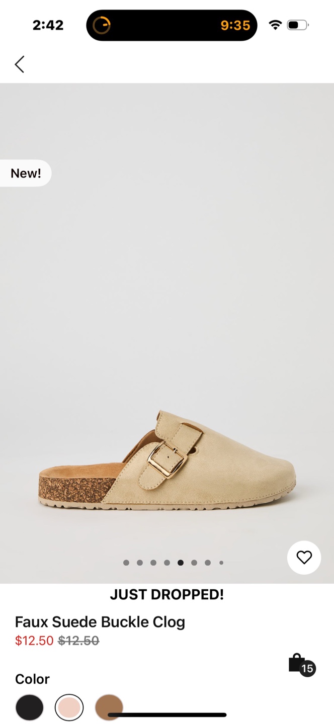 New Faux Suede Buckle Clog