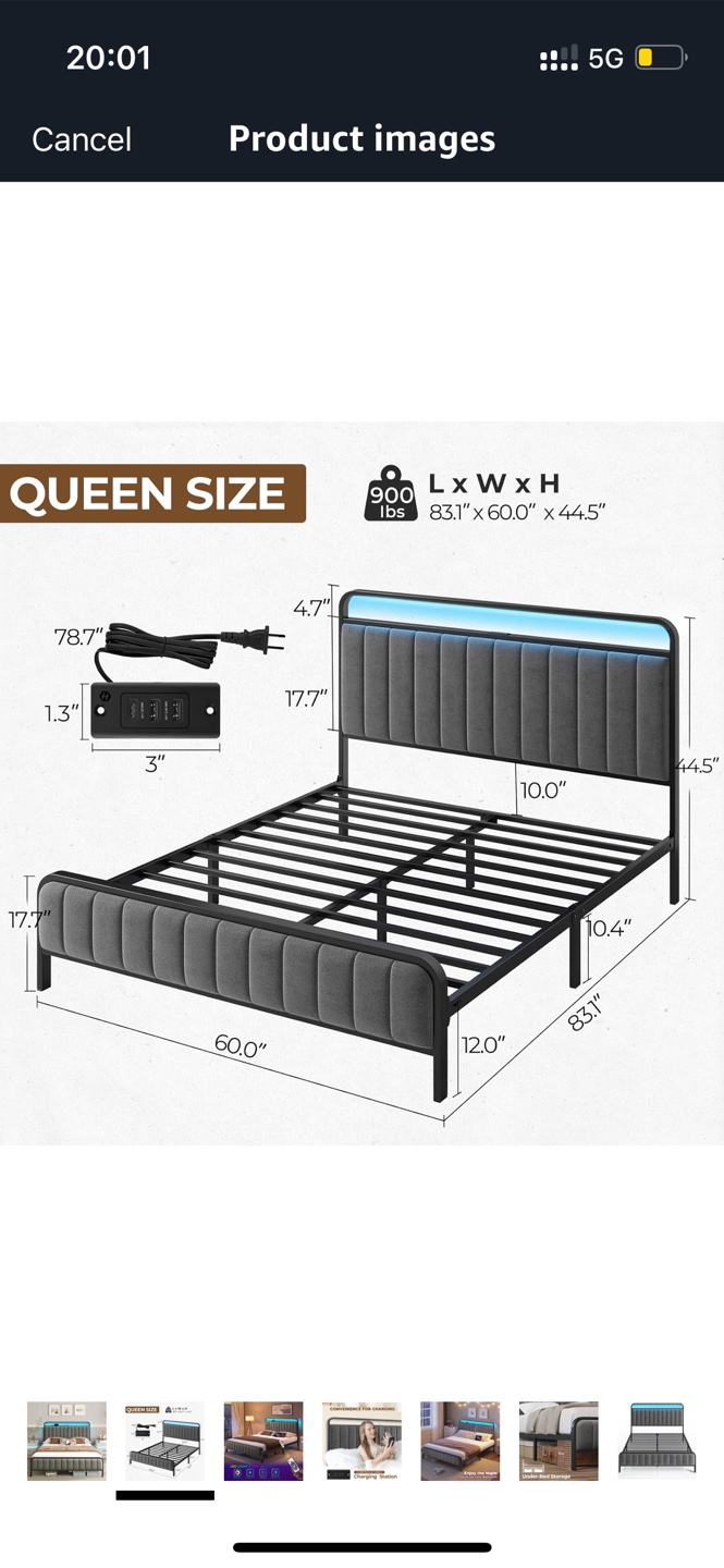 Queen size LED BED FRAME - photo 2
