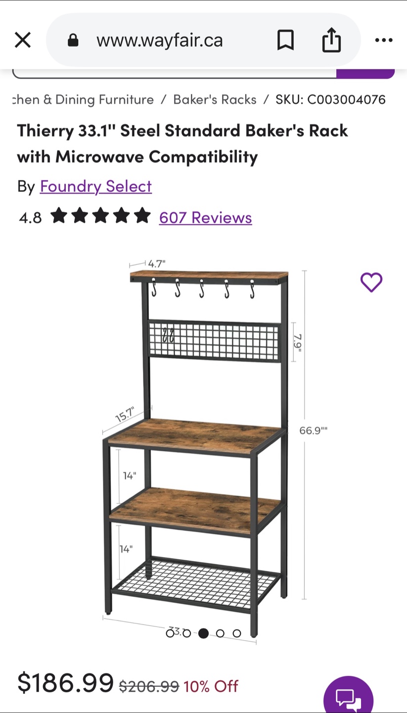 Baker's Rack with Microwave Compatibility - photo 3
