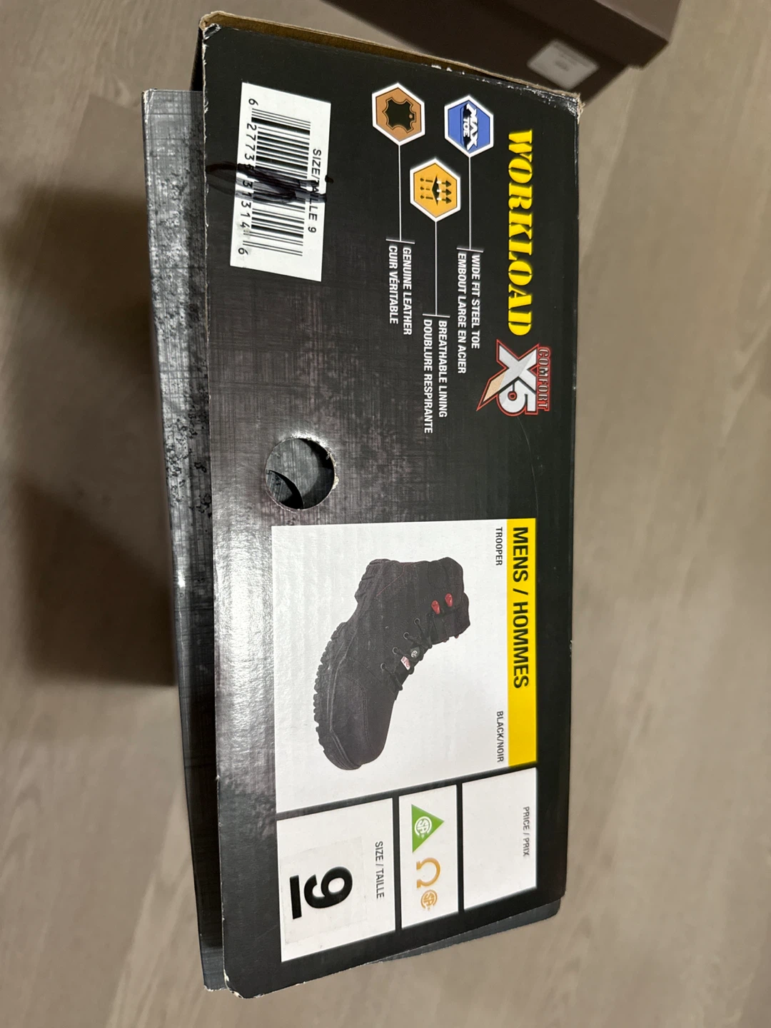 Workload X5 Trooper Men's Steel Toe Boots - Size 9