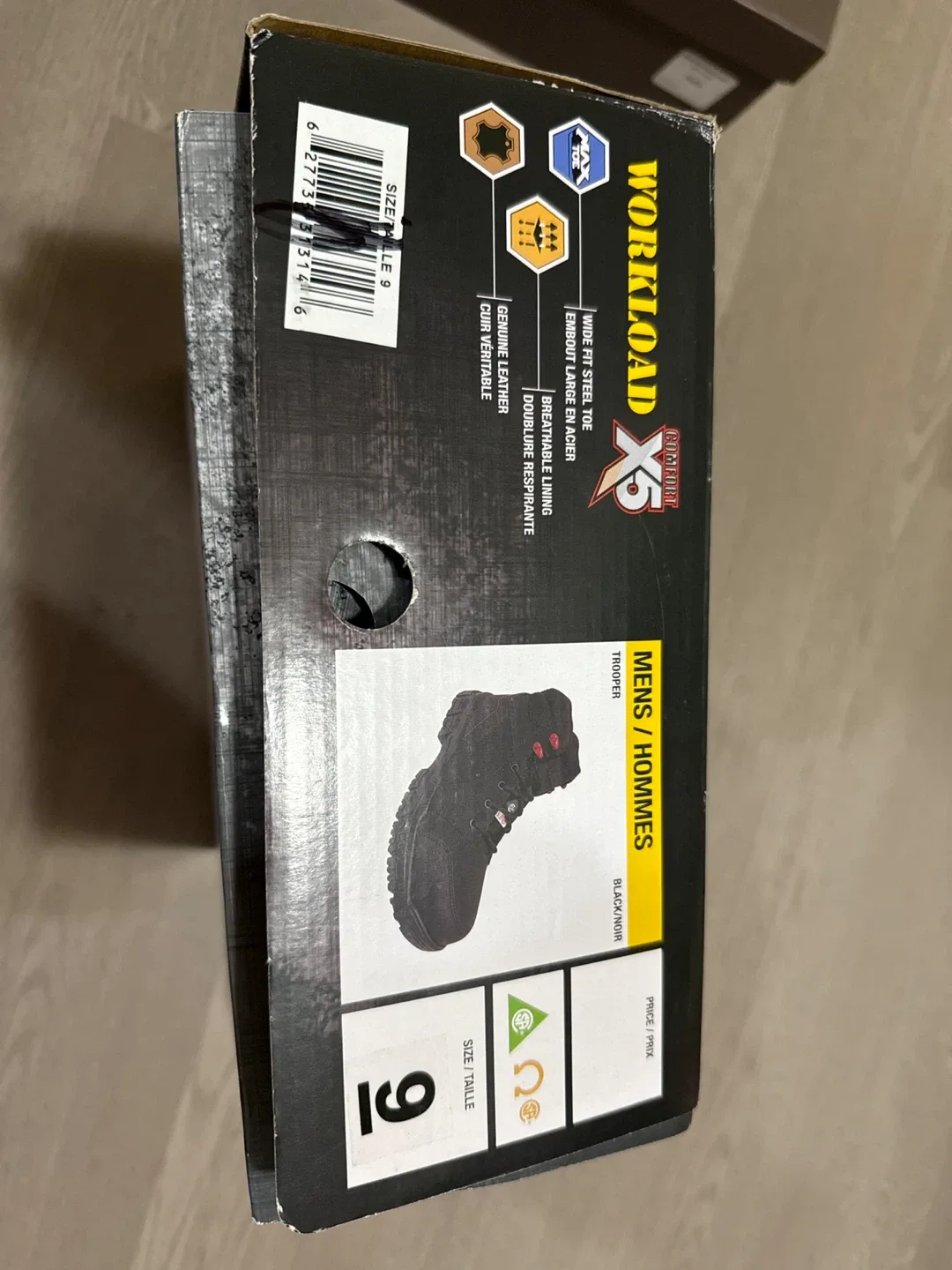 Workload X5 Trooper Men's Steel Toe Boots - Size 9 thumbnail