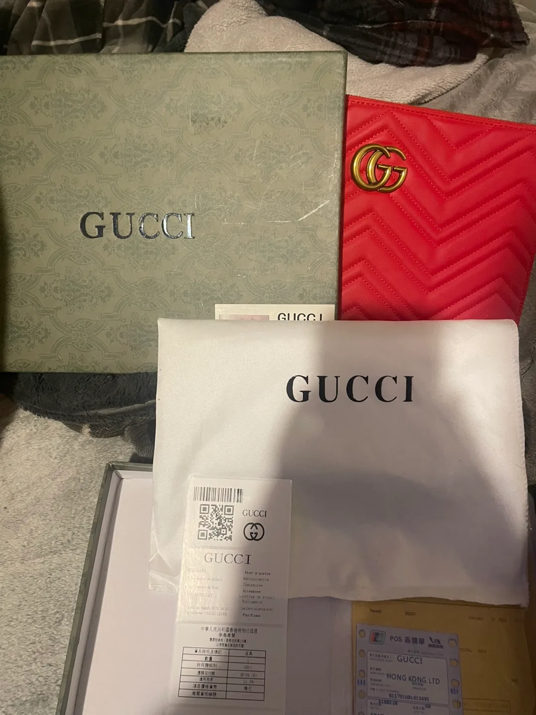 Gucci Red Marmont Pouch thumbnail