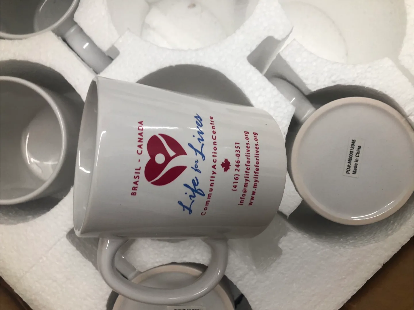 Life for Lives White 30  Mugs  - New in Box