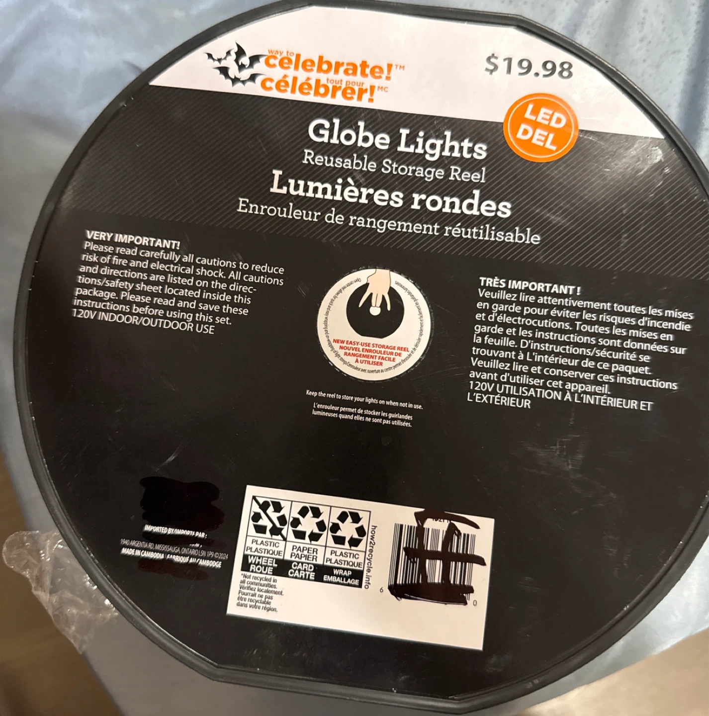 Celebrate! Globe Lights Reusable Storage Reel