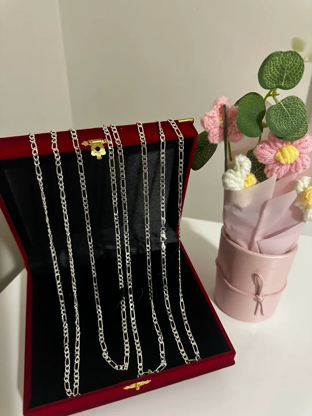 Silver Figaro Chain Necklaces  925 thumbnail