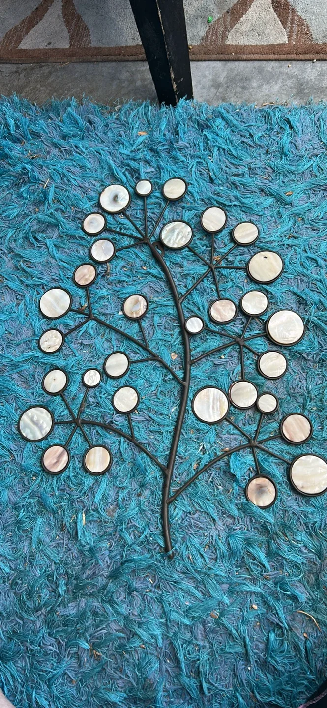Metal Tree Wall Art with Mother of Pearl Accents thumbnail