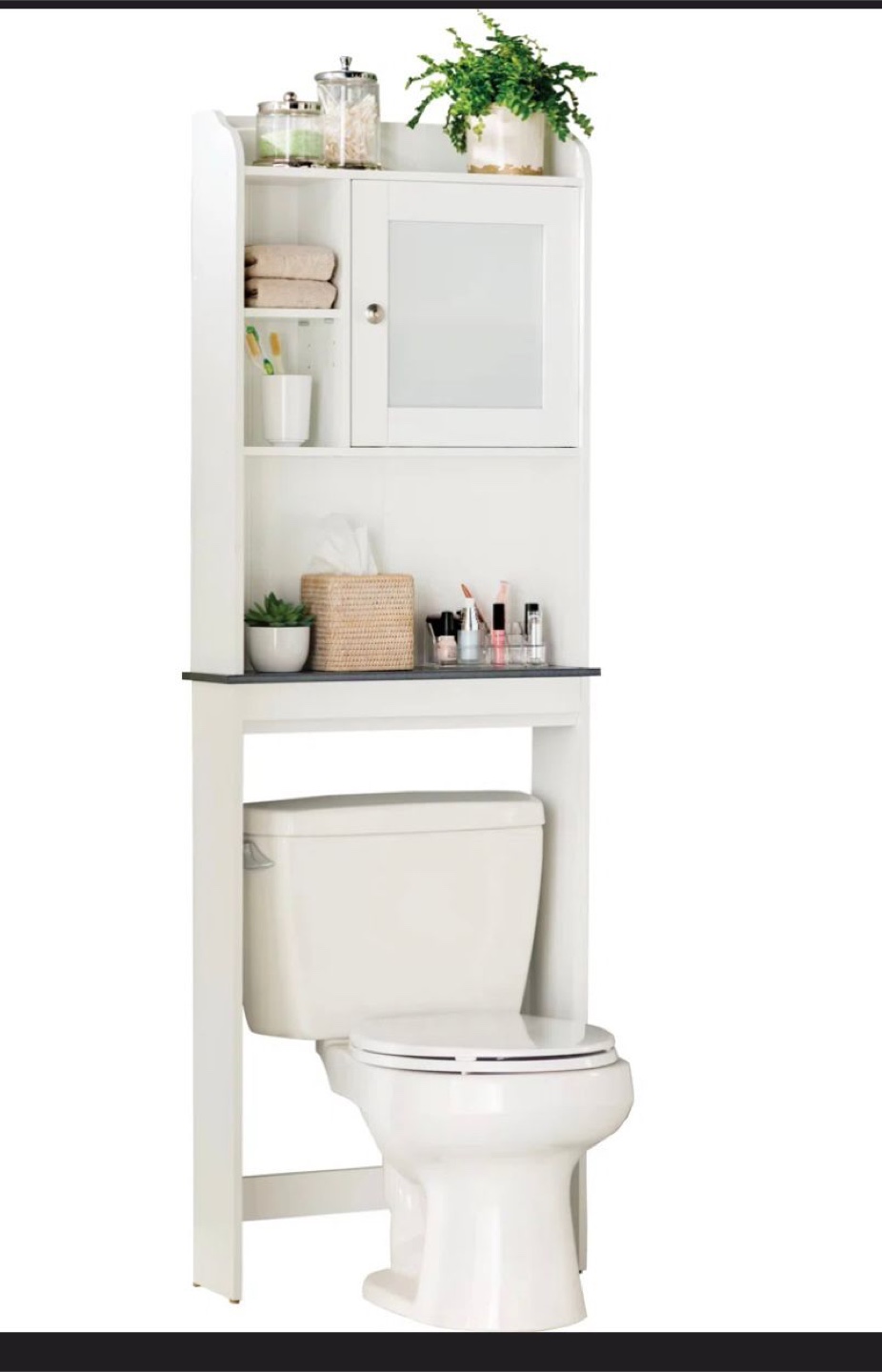 White Over-the-Toilet Storage Cabinet