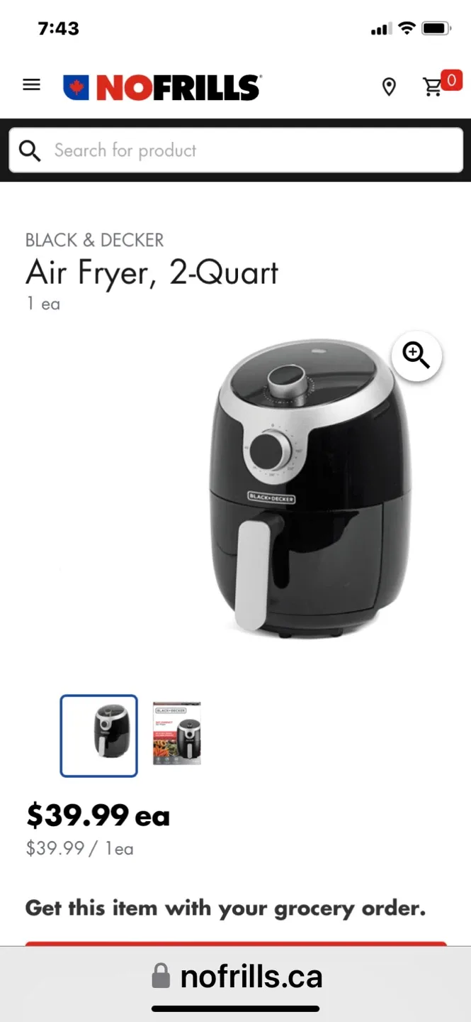 Black & Decker 2-Quart Air Fryer thumbnail
