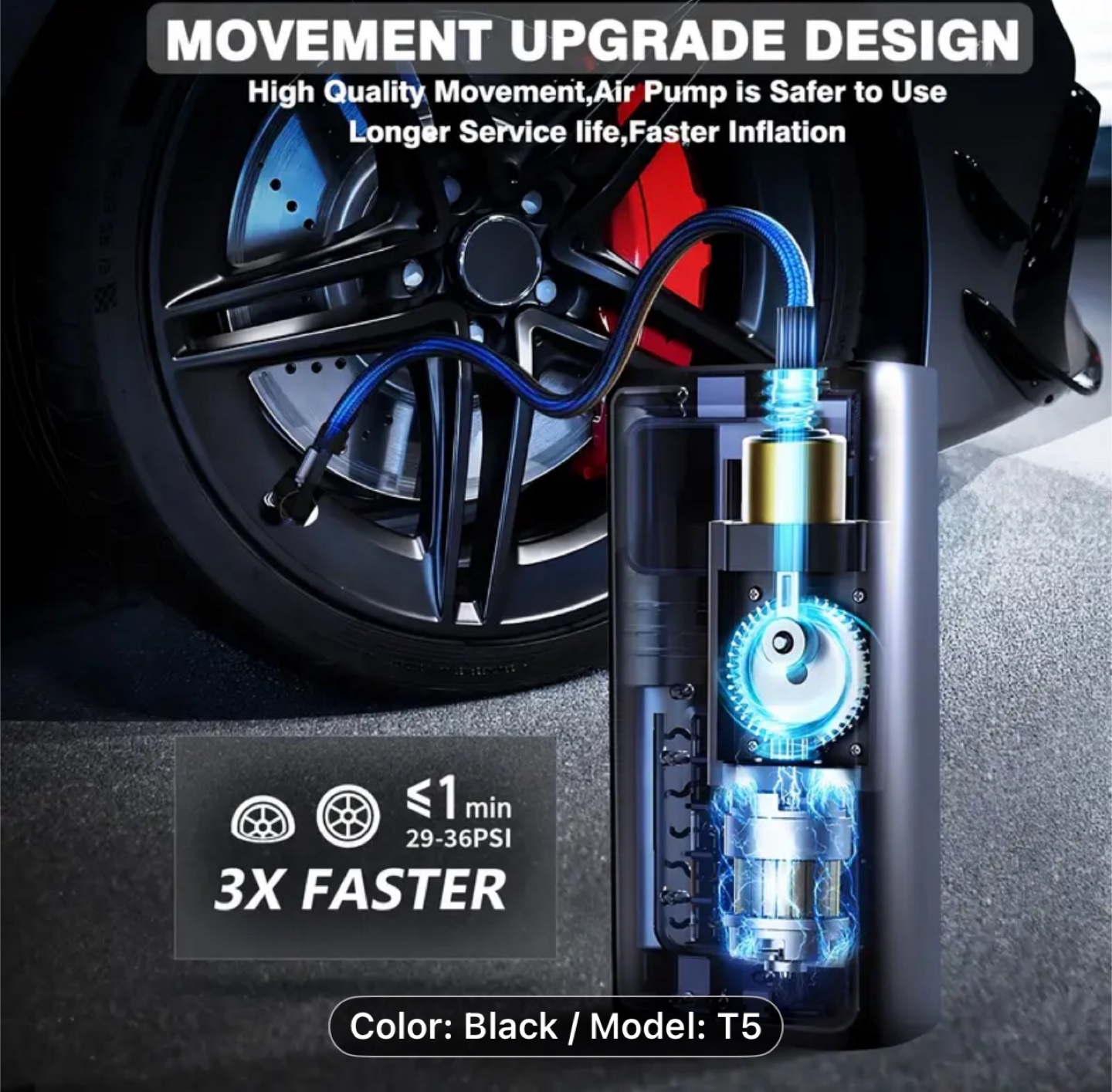 Portable Air Compressor Tire Inflator, 150PSI Car Tire Pump - photo 5