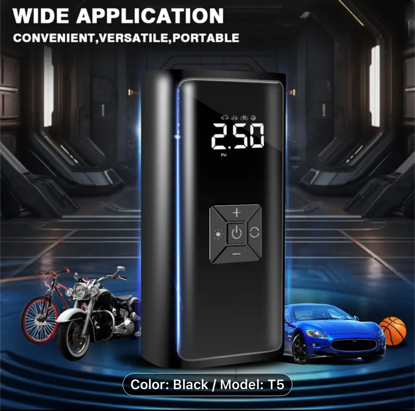 Portable Air Compressor Tire Inflator, 150PSI Car Tire Pump - photo 2