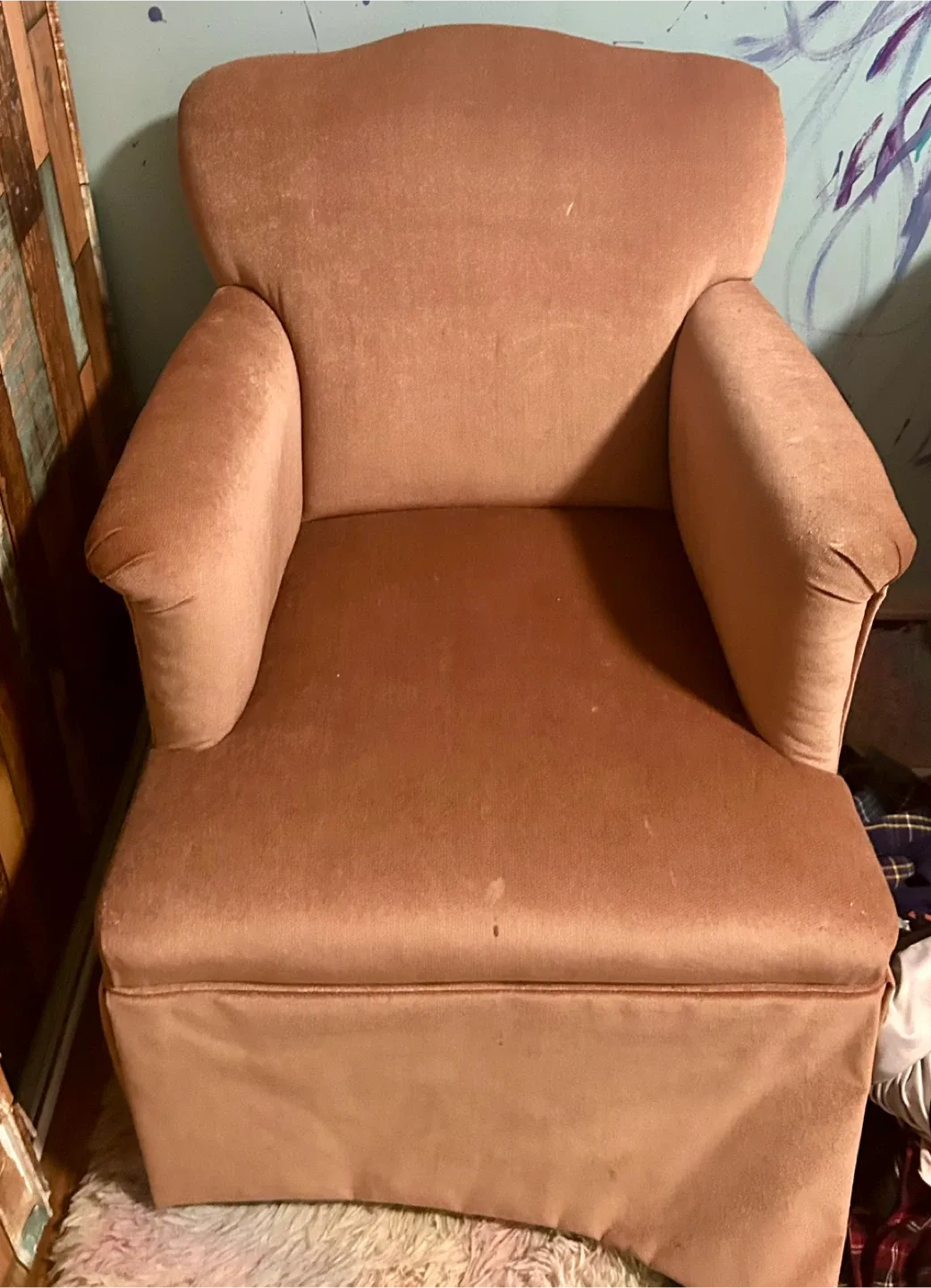 Vintage Armchair - Peach/Salmon Colour thumbnail