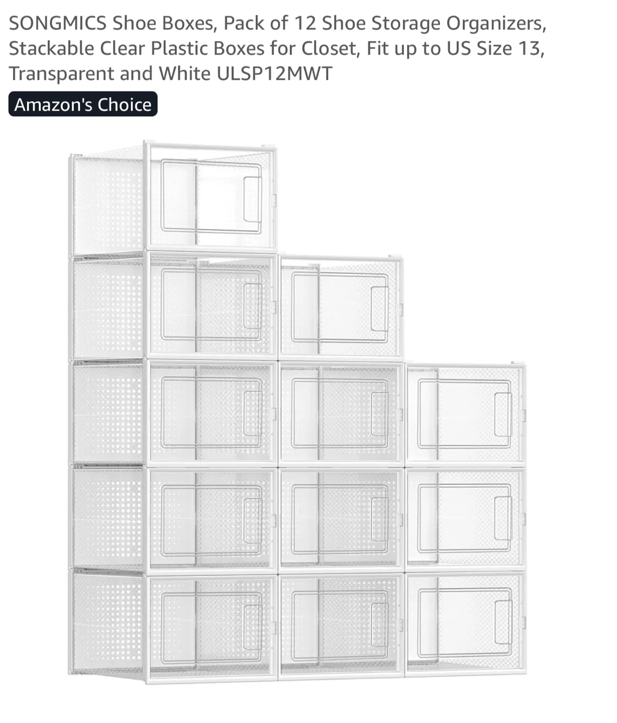 Shoe Boxes - 18 Clear Stackable Organizers image indicator(4)