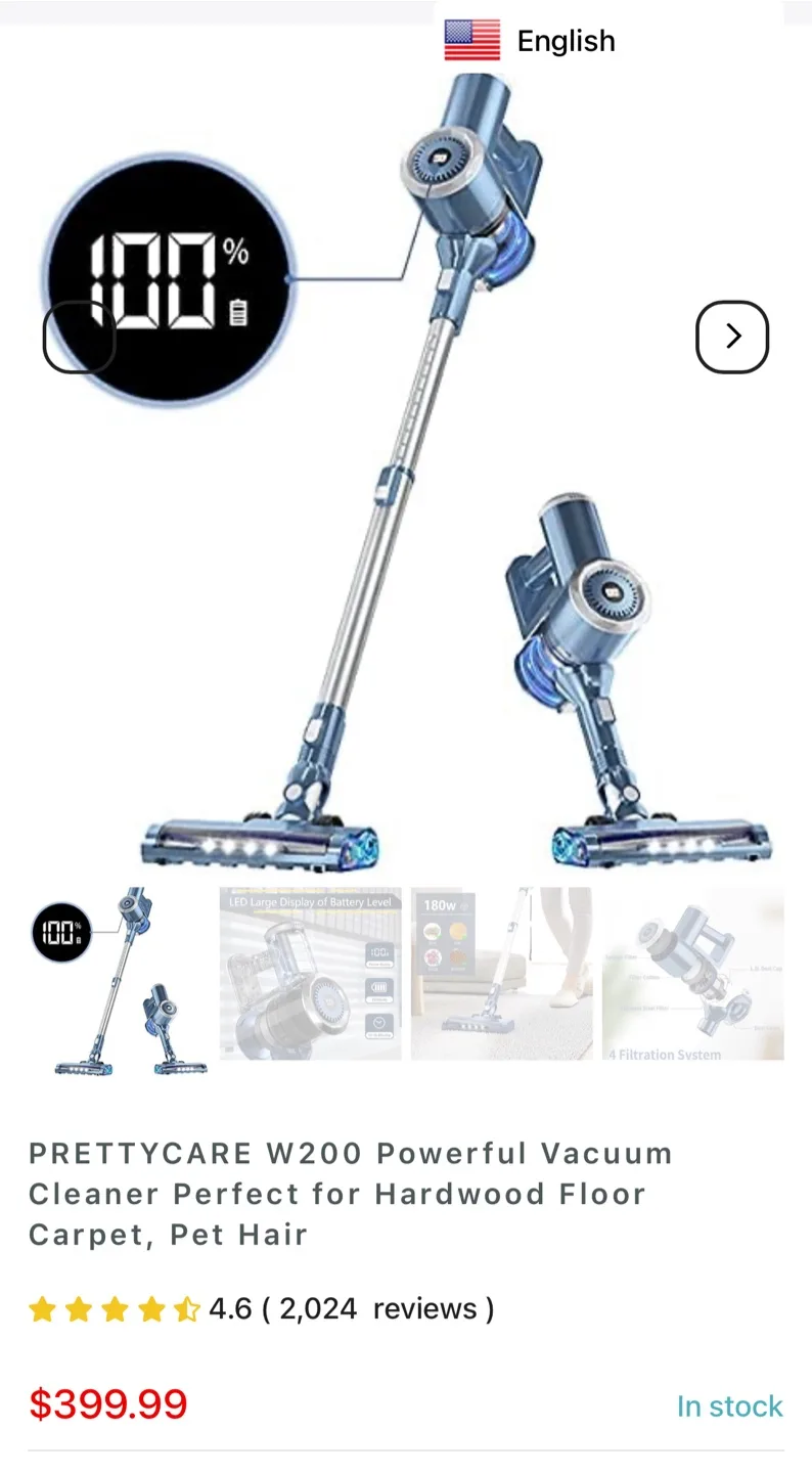 PrettyCare W200 Cordless Vacuum - Like New! image indicator(5)