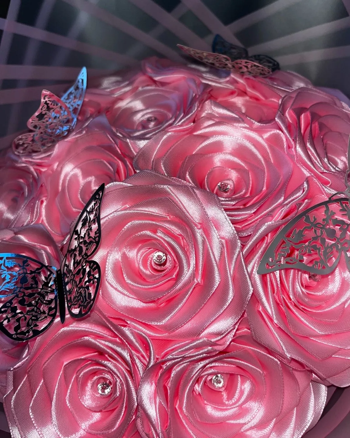 Handmade Ribbon Rose Bouquet image indicator(4)