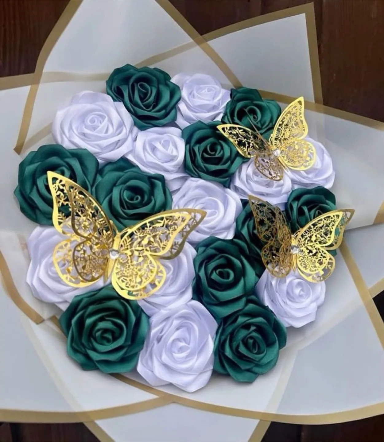 Handmade Ribbon Rose Bouquet image indicator(2)