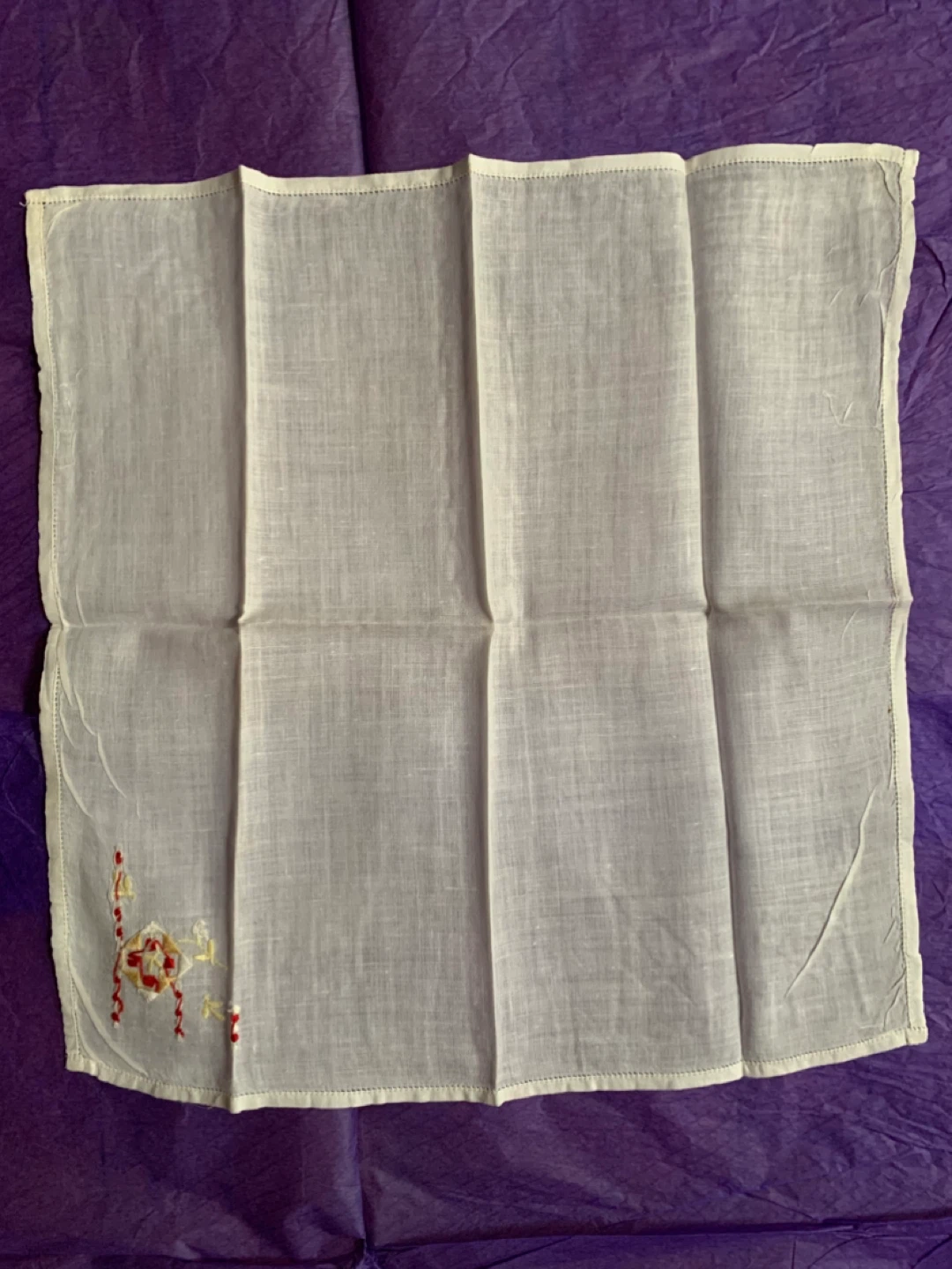 12 Vintage Embroidered/ printed Ladies Handkerchiefs - Set of 5