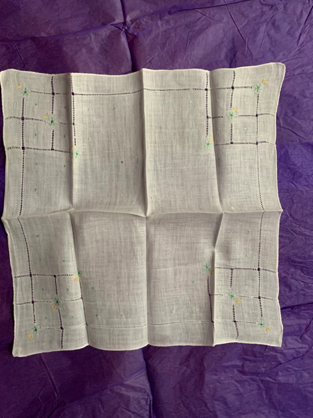 12 Vintage Embroidered/ printed Ladies Handkerchiefs - Set of 5 - photo 2