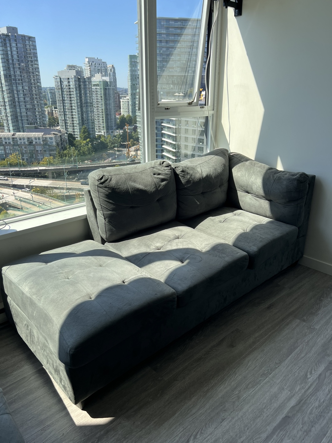 Gray Sectional with builtin cupholders for sale - photo 5