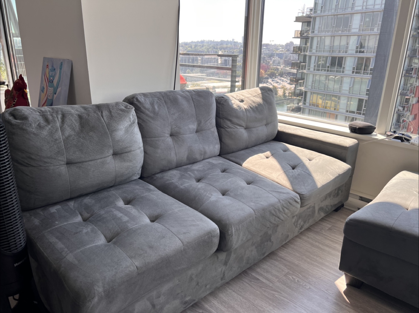 Gray Sectional with builtin cupholders for sale - photo 2