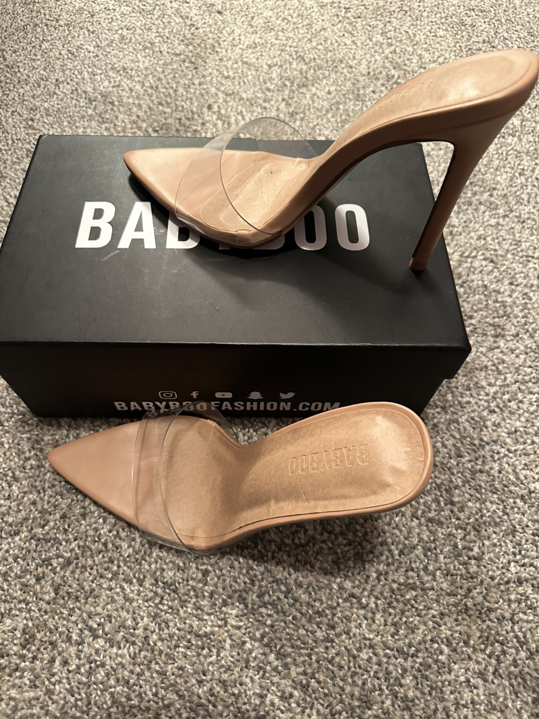 BABYBOO Nude Heels with Clear Strap