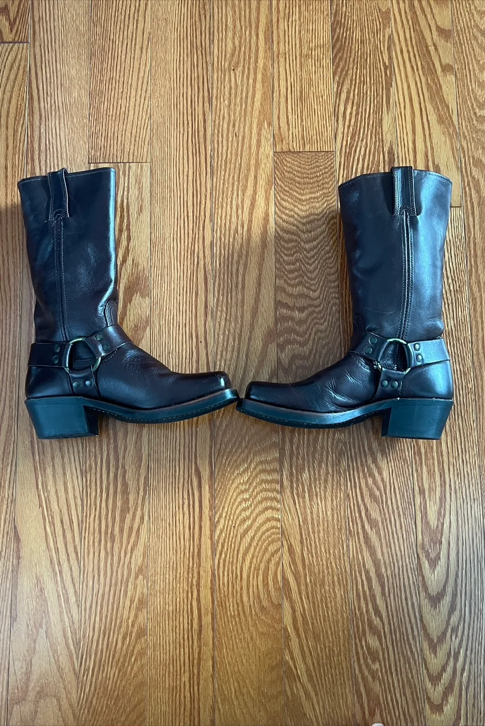 NEW Frye Dark Brown Leather Harness Boots image indicator(3)