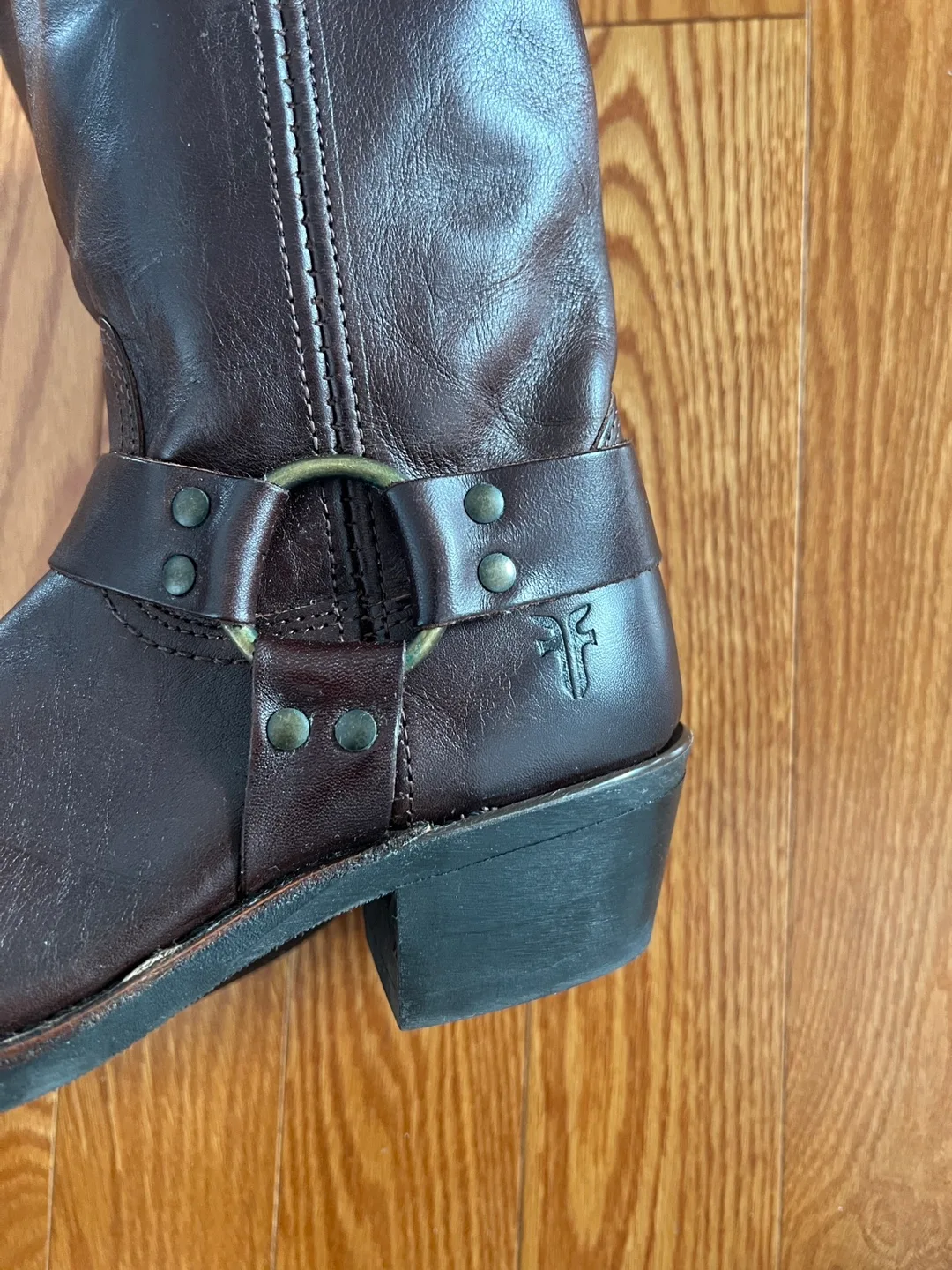 NEW Frye Dark Brown Leather Harness Boots image indicator(4)