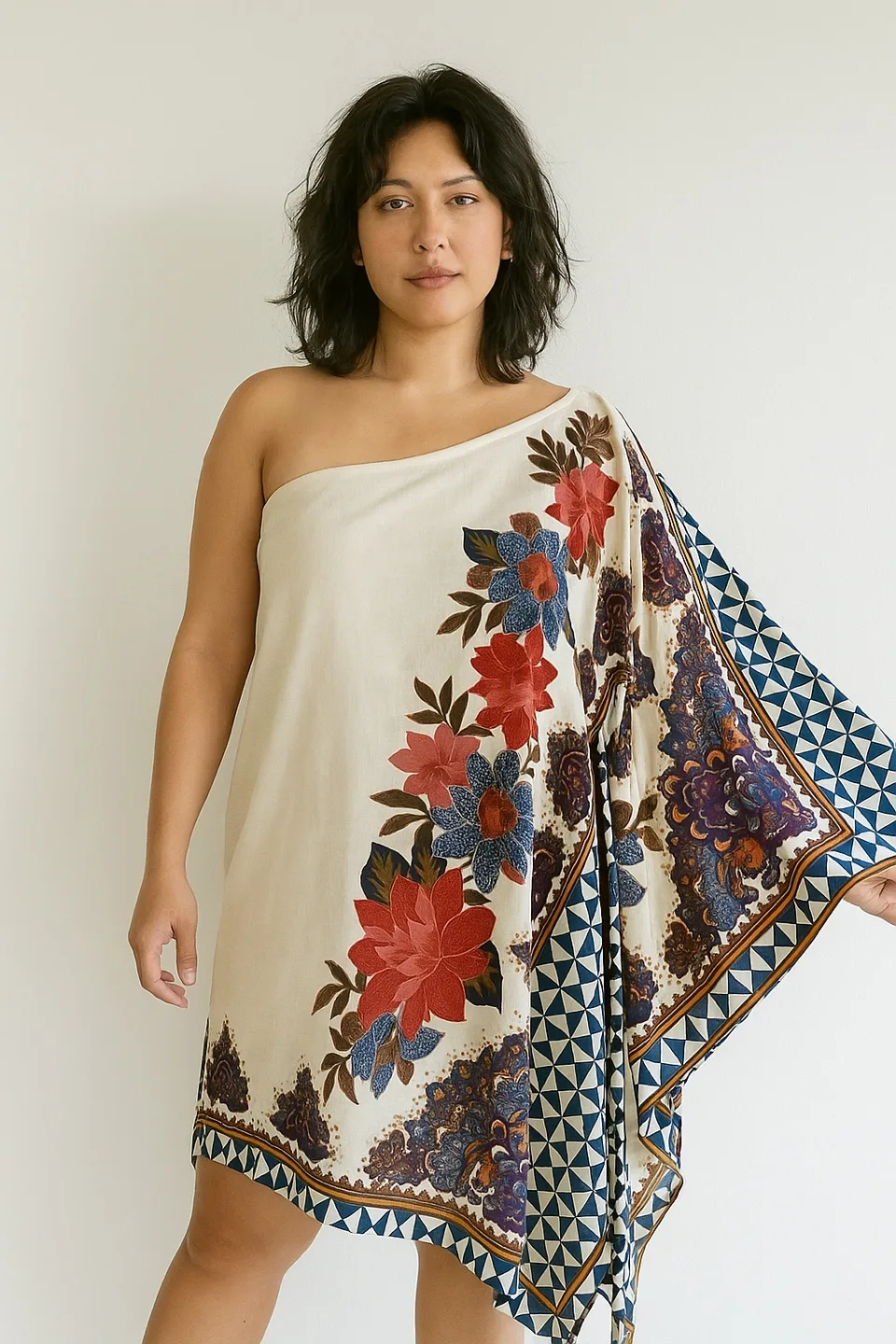 Farm Rio One Shoulder Floral Dress - M/L thumbnail