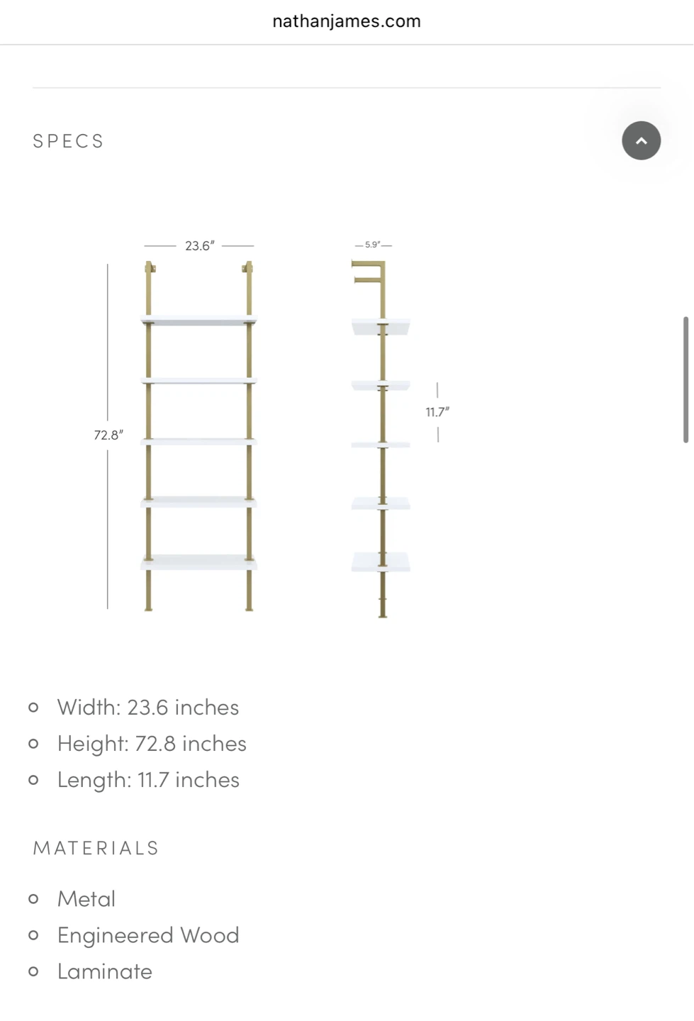 Step Bookcase - Gold/White - photo 2