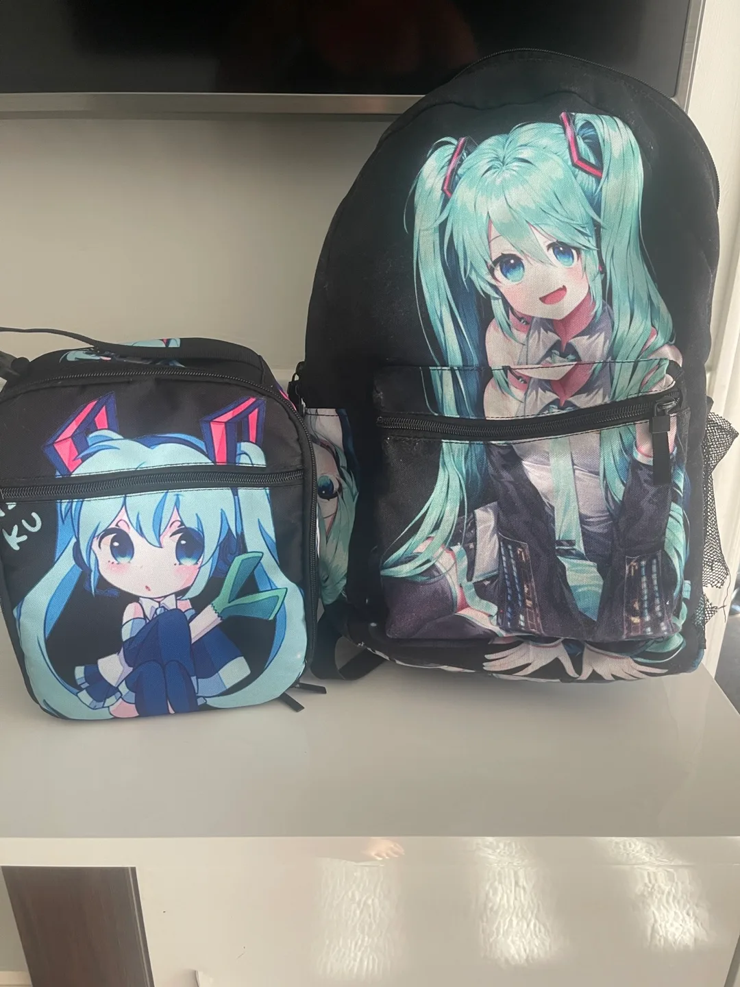 Miku anime backpack and lunch bag-Please read thumbnail