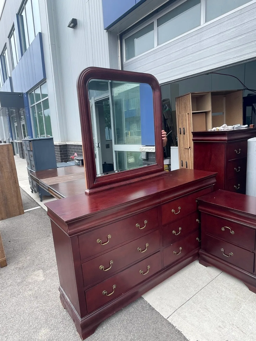 Bedroom Set - Dresser, Mirror, and Nightstands thumbnail