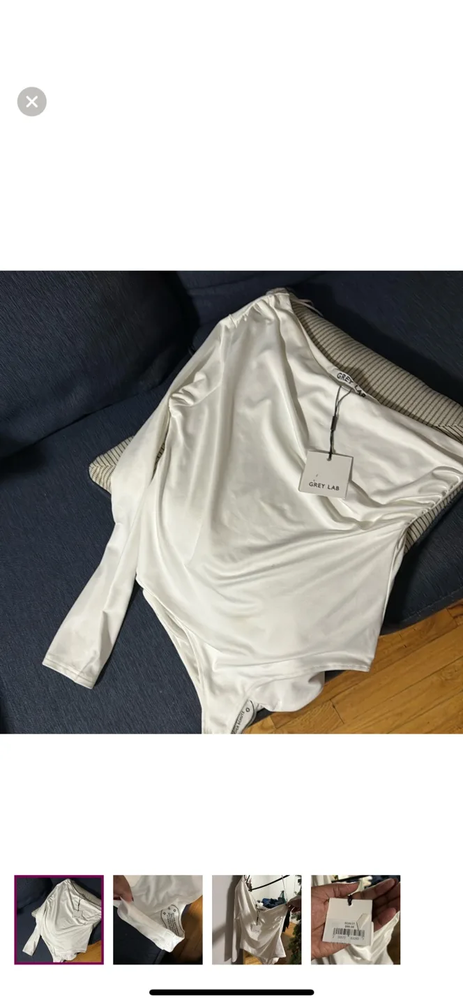 Grey Lab Asymmetrical Bodysuit - Size S image indicator(2)