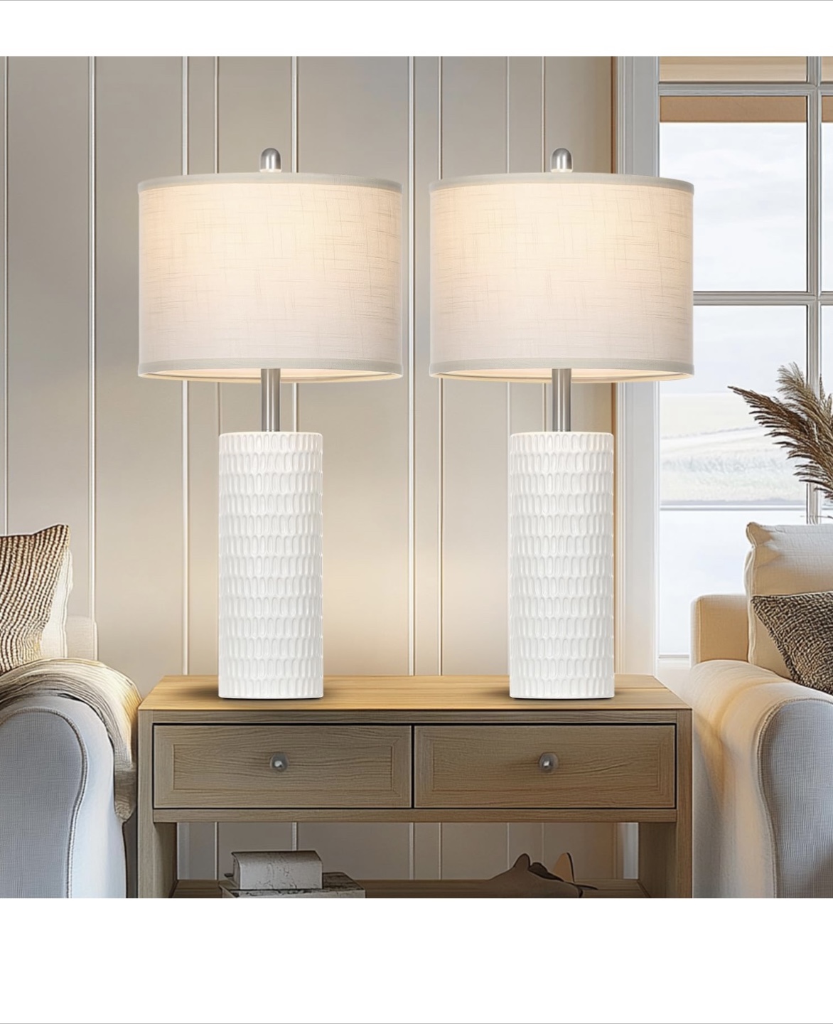 Modern Ceramic Table Lamp - 27" Height