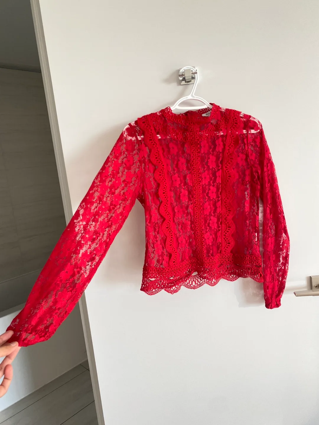 Red Lace Long Sleeve Top image indicator(2)