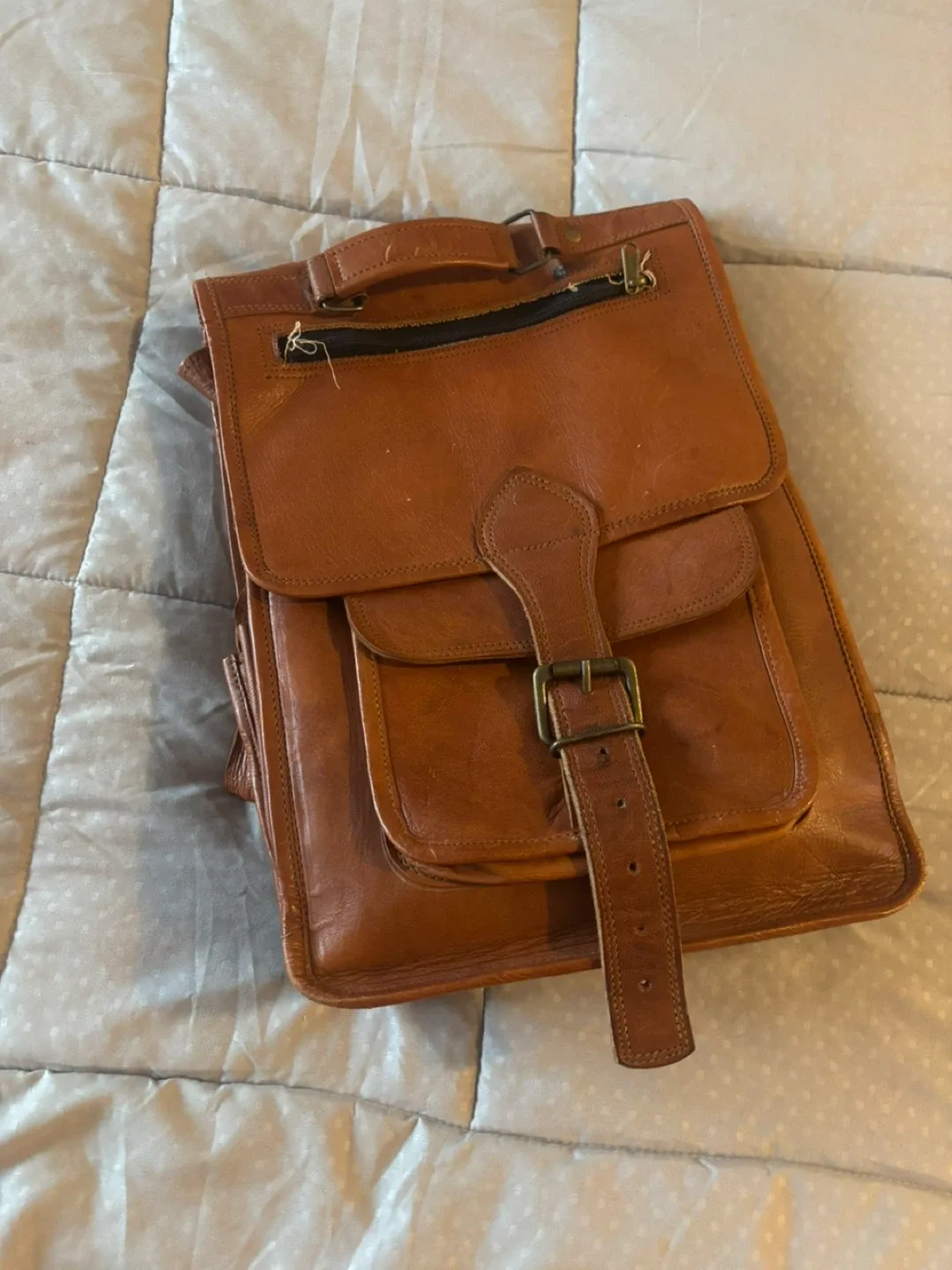Genuine Leather Retro 16” Laptop Backpack thumbnail