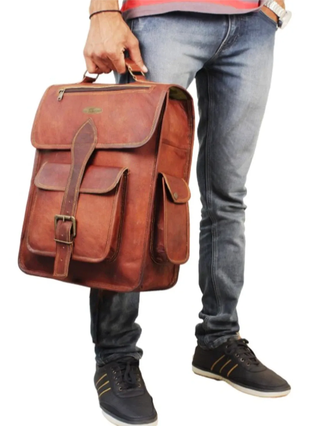 Genuine Leather Retro 16” Laptop Backpack image indicator(4)