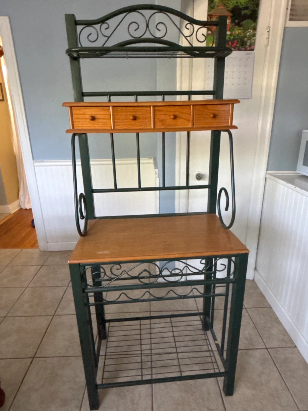 Baker's Rack with Wood Accents