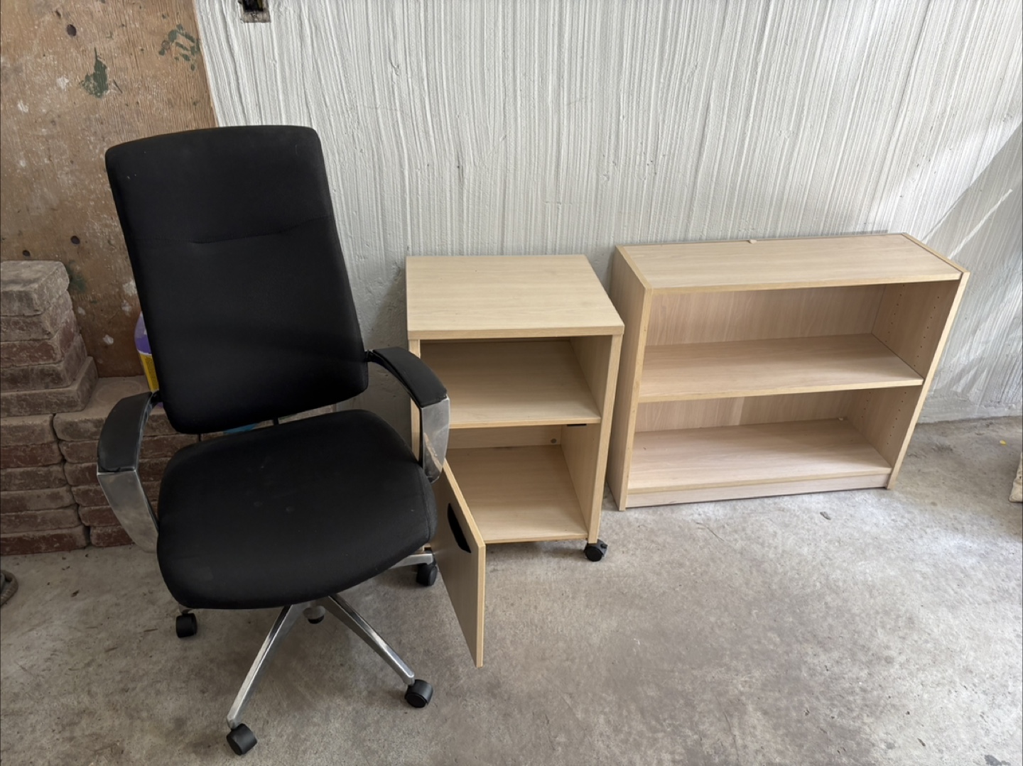 Office Chair and Two Small Shelves
