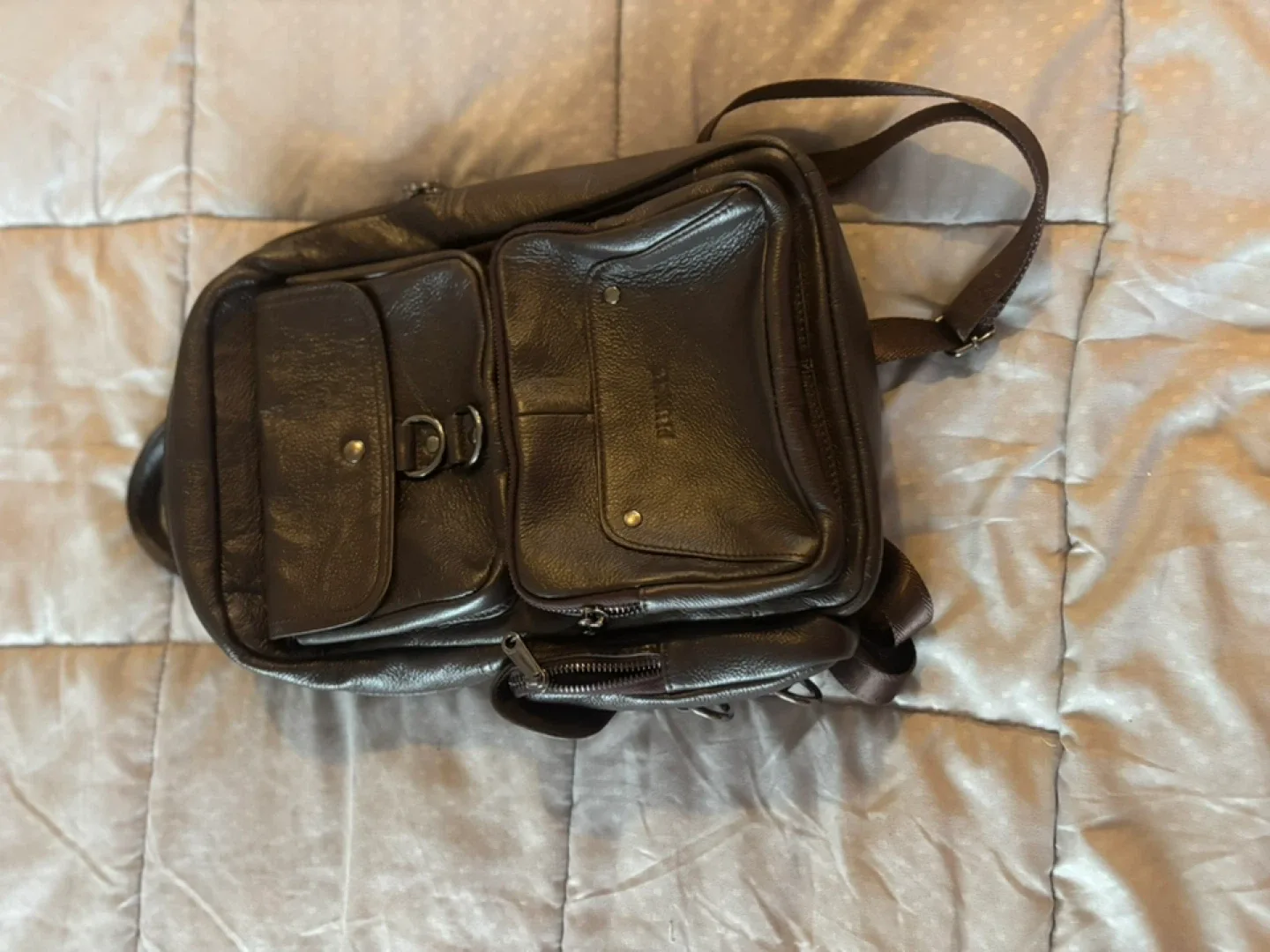 Leather Brown Sling Bag/Backpack. Fits 11” Tablet thumbnail