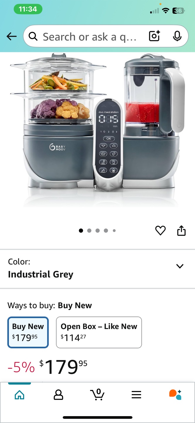 BABY MOOV Duo Meal Station - Industrial Grey