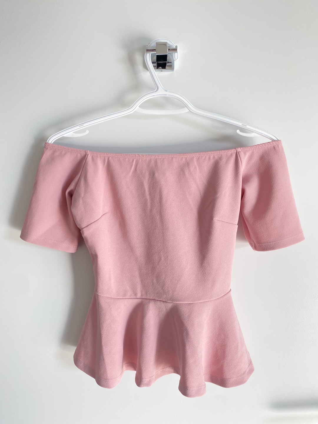 Pink Off-the-Shoulder Peplum Top - photo 2