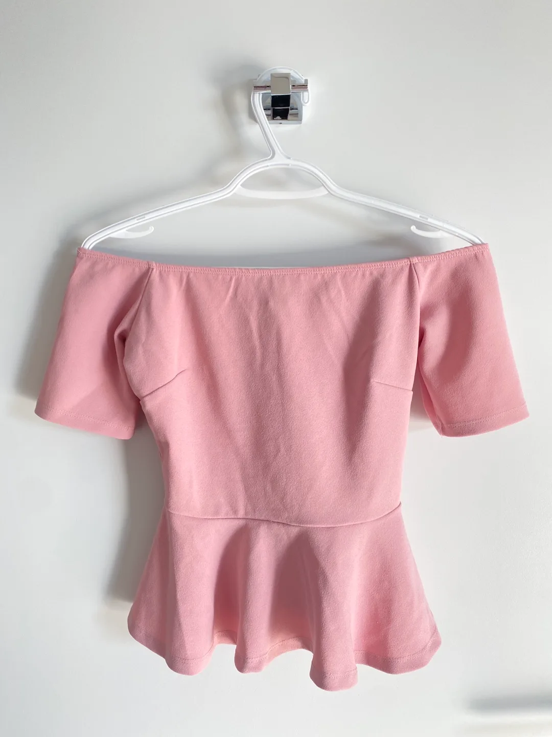 Pink Off-the-Shoulder Peplum Top image indicator(2)