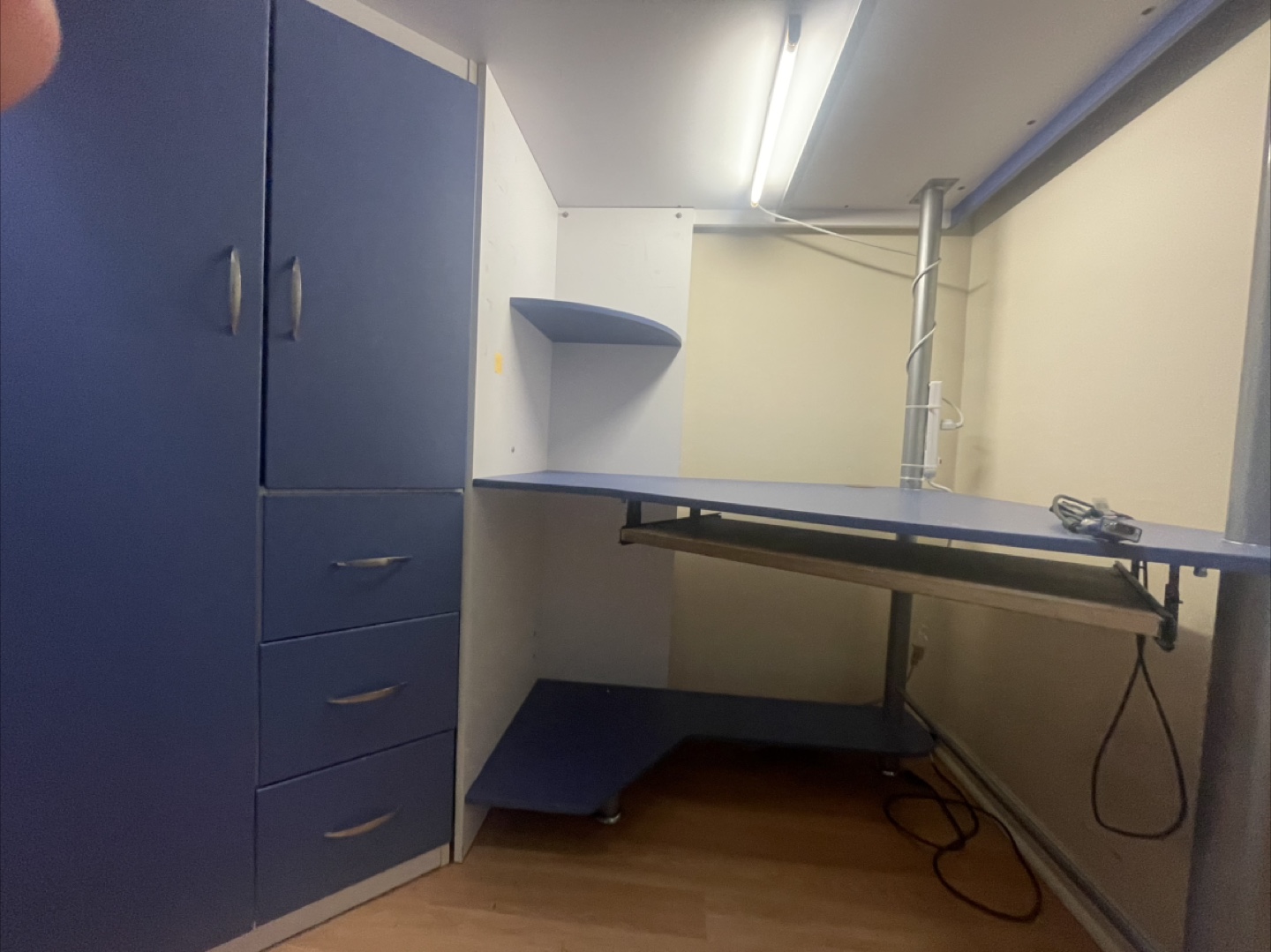 Blue Loft Bed with Desk and Wardrobe - photo 3