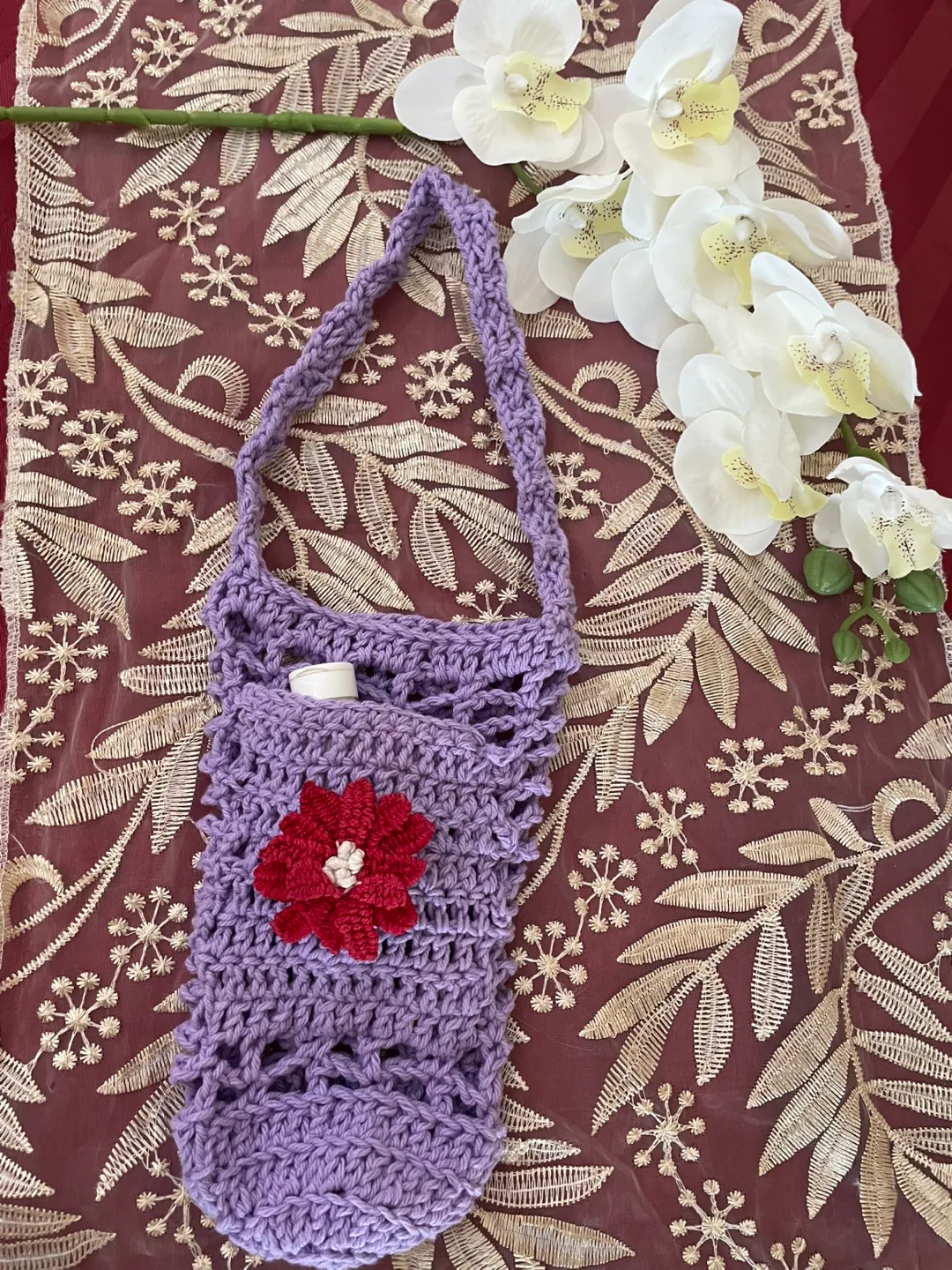 Handmade Crocheted Cup Cozy - Purple image indicator(3)